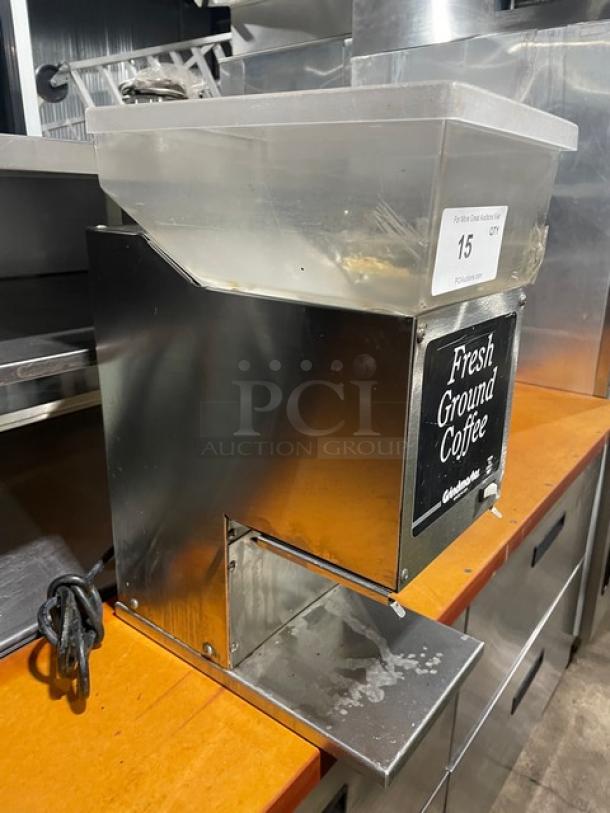 Grindmaster-Cecilware Commercial Stainless Steel Single Portion Control Coffee Grinder! With 6 lb Bean Hopper! Model: 190SS! 115V! - Image 2 of 8