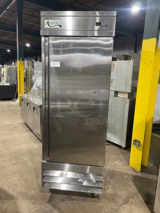 Avantco Commercial Stainless Steel Solid Single Door Reach In Freezer! Model: 178SS1FHC! 115V! On Casters! - Item #1155756