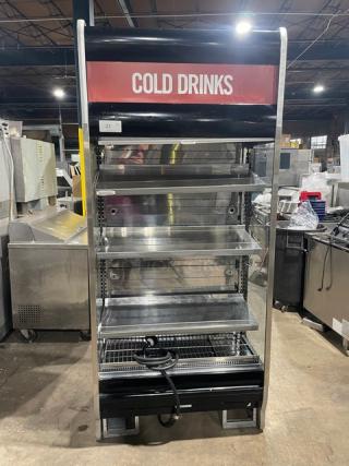 Hussmann Commercial Self-Contained Refrigerated Open Grab-N-Go Display Merchandiser Showcase! With 3 Adjustable Stainless Steel Shelves! Model: RGD-24D-72H-3-S/C! 208-240V 1 Phase! On Legs!