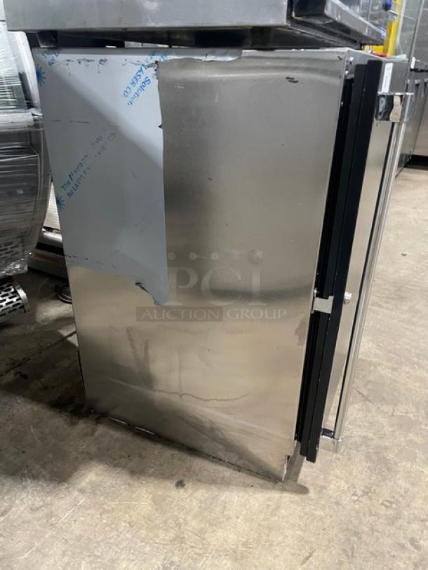 Perlick Commercial Stainless Steel/Black Single Door Undercounter Reach In Freezer! With Black Poly Coated Wire Racks! Model: HC24FS2BRF-STK SN: 1710057608B! 115V 1 Phase! - Image 2 of 8