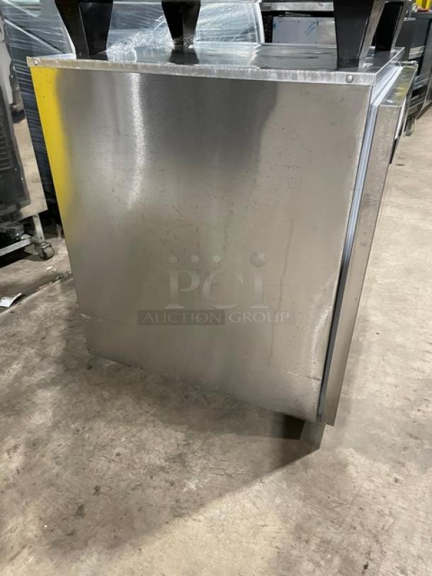 Delfield Commercial Stainless Steel Solid Single Door Undercounter Reach In Refrigerator! With Poly Coated Wire Rack! Model: 406CA-DD1 SN: 1309152001183! 115V 1 Phase! On Casters! - Image 2 of 7