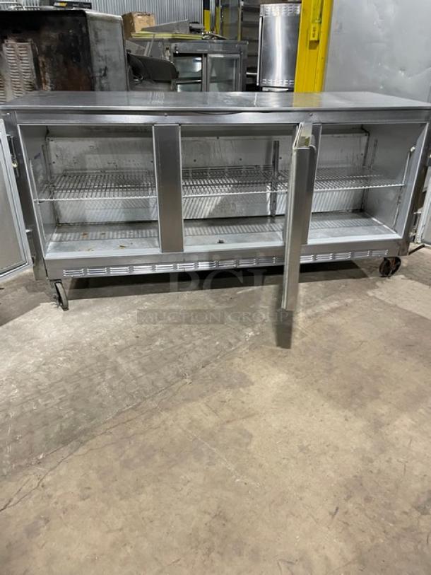 Beverage-Air Commercial Stainless Steel 3 Door Undercounter Refrigerator! With Poly Coated Wire Racks! Model: UCR72A! 115V 1 Phase! On Casters! - Image 5 of 8