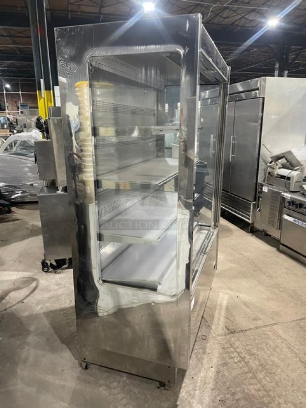 Langer Commercial Stainless Steel Self-Contained Refrigerated Open Grab-N-Go Display Merchandiser Case! With Adjustable Shelves! Model: Karlos 200 UL SN: 44040! 230V 1 Phase! On Castors! - Image 2 of 9