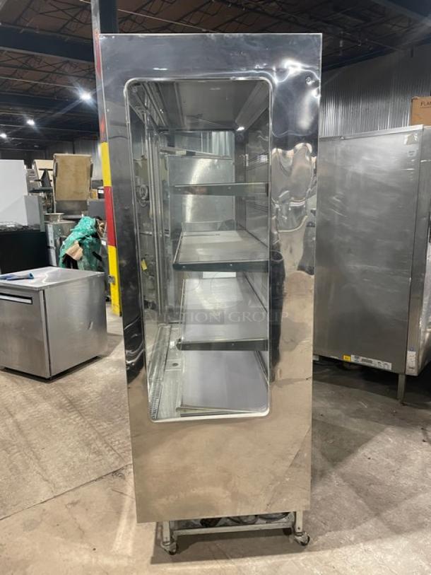 Langer Commercial Stainless Steel Self-Contained Refrigerated Open Grab-N-Go Display Merchandiser Case! With Adjustable Shelves! Model: Karlos 200 UL SN: 44040! 230V 1 Phase! On Castors! - Image 3 of 9