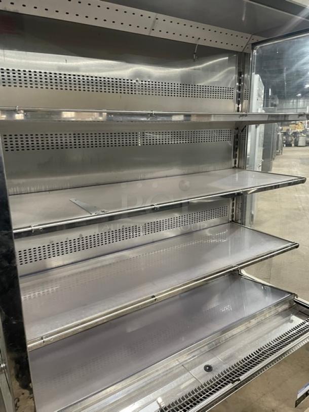 Langer Commercial Stainless Steel Self-Contained Refrigerated Open Grab-N-Go Display Merchandiser Case! With Adjustable Shelves! Model: Karlos 200 UL SN: 44040! 230V 1 Phase! On Castors! - Image 7 of 9