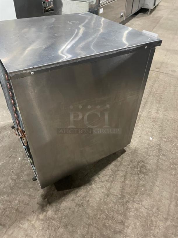 Delfield Commercial Stainless Steel Solid Single Door Reach In Undercounter Refrigerator! With Wire Rack! Model: 406-STAR4 SN: 1508152002859! 115V 1 Phase! On Casters! - Image 4 of 8