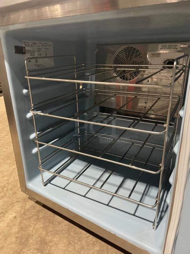 Delfield Commercial Stainless Steel Solid Single Door Reach In Undercounter Refrigerator! With Wire Rack! Model: 406-STAR4 SN: 1508152002859! 115V 1 Phase! On Casters! - Image 5 of 8