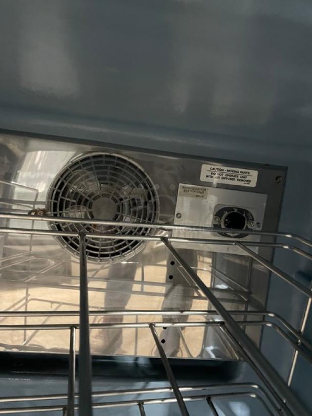 Delfield Commercial Stainless Steel Solid Single Door Reach In Undercounter Refrigerator! With Wire Rack! Model: 406-STAR4 SN: 1508152002859! 115V 1 Phase! On Casters! - Image 7 of 8