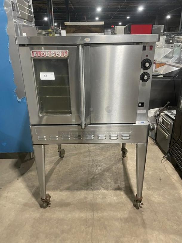 Blodgett Commercial Stainless Steel Natural Gas Powered Single Stack Convection Oven! SN: 020206XC11! On Legs With Casters! - Image 1 of 9
