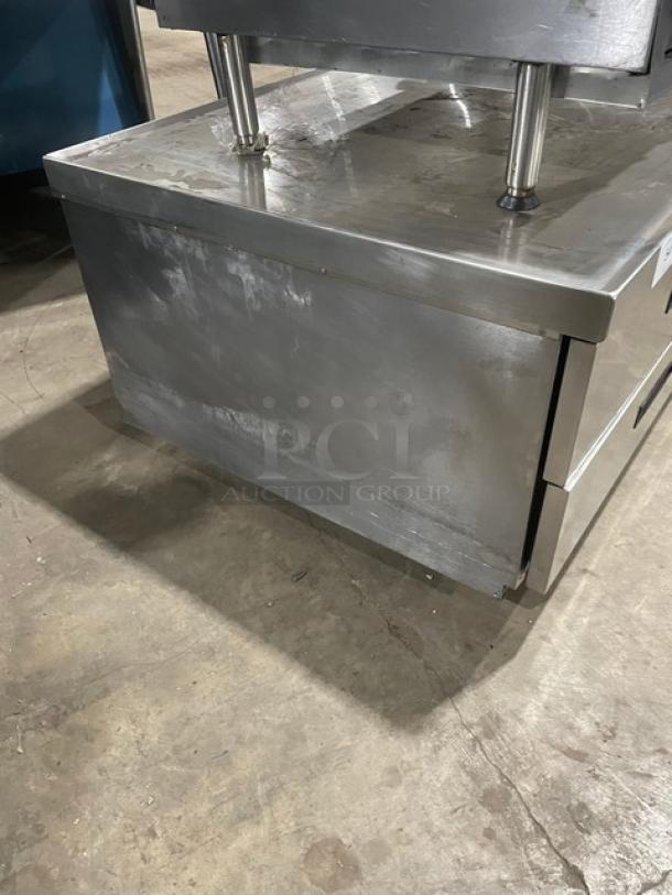Delfield Commercial Stainless Steel Refrigerated 2 Drawer Chef Base! With Enclosed Type Dry Storage Space Underneath! Model: 17C52P SN: 1807150002576! 115V 1 Phase! On Casters! - Image 3 of 8