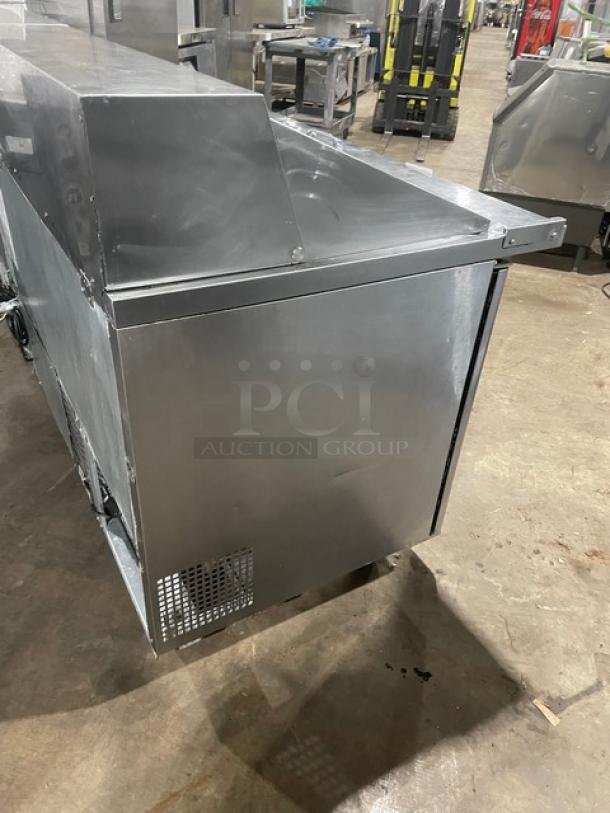 Turbo-Air M3 Series Commercial Stainless Steel Solid 3 Door Refrigerated Bain Marie Style Mega Top Salad/Sandwich Prep Table! With Poly Coated Wire Racks! Model: MST-72-30-N! 115V! On Casters! - Image 3 of 10