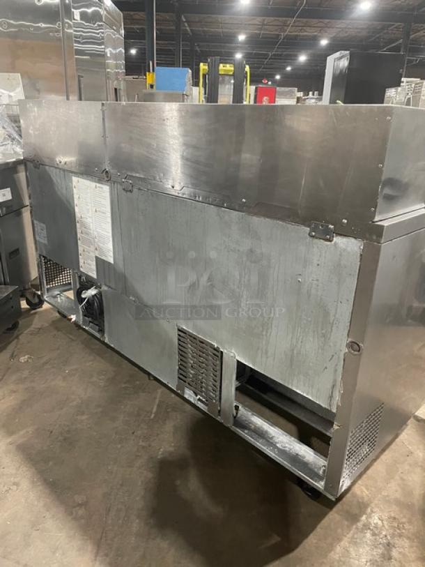 Turbo-Air M3 Series Commercial Stainless Steel Solid 3 Door Refrigerated Bain Marie Style Mega Top Salad/Sandwich Prep Table! With Poly Coated Wire Racks! Model: MST-72-30-N! 115V! On Casters! - Image 4 of 10