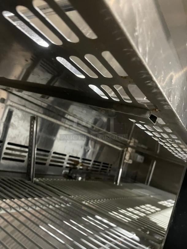 Turbo-Air M3 Series Commercial Stainless Steel Solid 3 Door Refrigerated Bain Marie Style Mega Top Salad/Sandwich Prep Table! With Poly Coated Wire Racks! Model: MST-72-30-N! 115V! On Casters! - Image 7 of 10