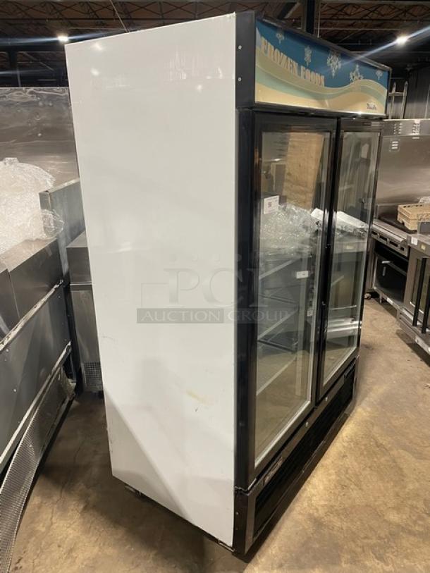 Blue Air Commercial Double Glass Door Reach In Freezer Merchandiser! With Poly Coated Racks! Model: BKGF49 SN: KGF49W-R06-0038! 115V 1 Phase! On Casters! - Image 2 of 10
