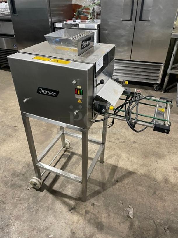 Janssen Commercial Stainless-Steel Heavy-Duty Pastry Forming Machine! On Stand With Rear Casters! Model: FF2500! 230V! - Image 4 of 12