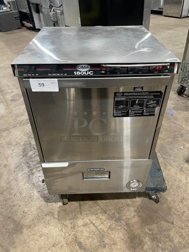 CMA Dishmachines Commercial Stainless Steel Undercounter High Temp Dishwasher! With Full Size Cup Rack! Model: 180UC SN: 220002! - Image 1 of 9