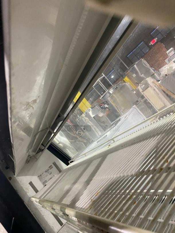 True Commercial Slanted Glass Single Duty Refrigerated Deli Display Merchandiser Case! With Poly Coated Racks! With Rear Double Sliding Glass Doors! Model: TSID-72-3 SN: 1-4377737! 115V 1 Phase! On Casters! - Image 6 of 9