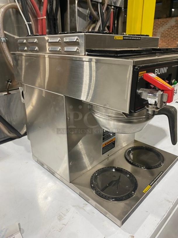 Bunn CW Series Commercial Stainless Steel Countertop 6 Warmer Twin Coffee Brewer! With 4 Upper & 2 Lower Warmers! With Bunn Stainless Steel Coffee Funnel! With Hot Water Dispenser! Model: CWTF 4/2 TWIN, 120/240V SF SN: TWIN062560! 120/240V 1 Phase! - Image 2 of 8