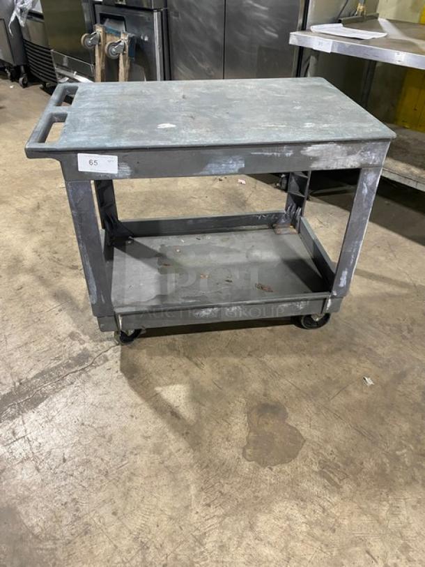 Global Commercial Industrial Grade 2 Tray Service/Utility Cart! On Casters! - Image 1 of 6