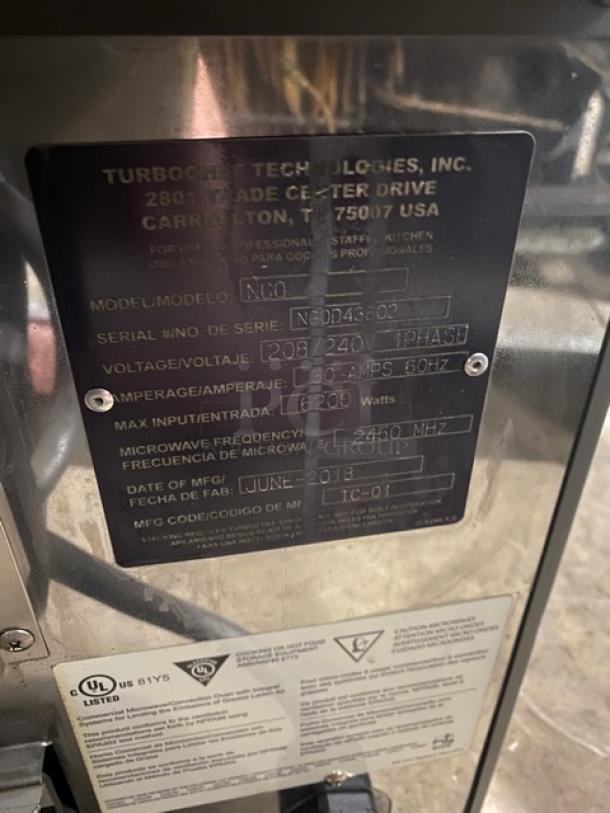 TurboChef Commercial Electric Powered Countertop Rapid Cook Turbo Oven! Model: NGO SN: NGOD43602! 208/240V 1 Phase! - Image 7 of 8