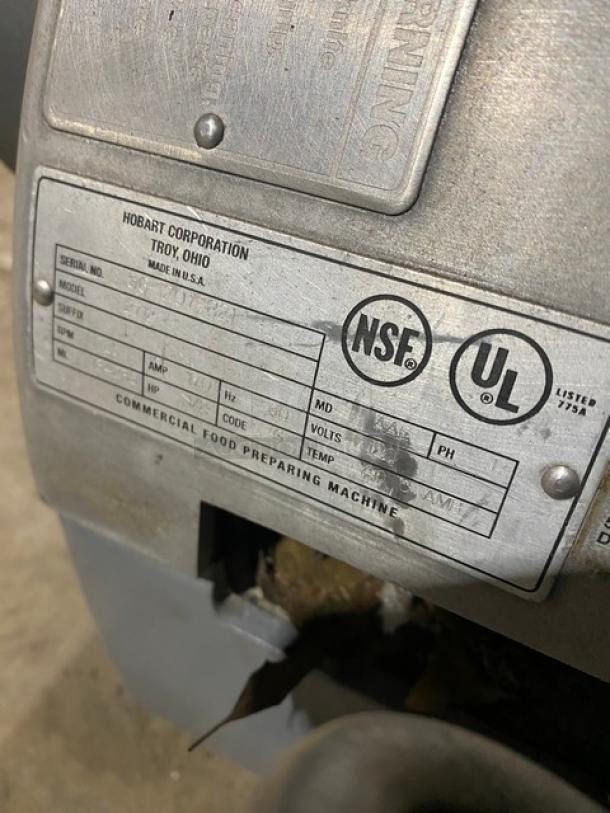 Hobart Commercial Stainless Steel Countertop Meat Slicer! Model: 2712 SN: 56-1207-821! 120V 1 Phase! - Image 7 of 8