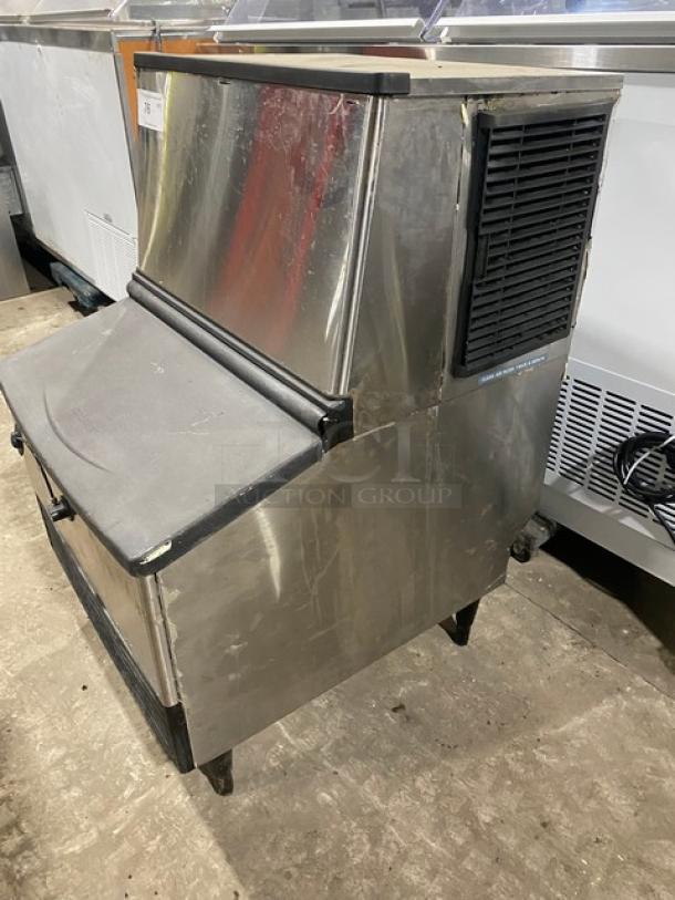 Hoshizaki Commercial Stainless-Steel Free-Standing Ice Machine! With Lift Up Style Door Ice Bin Underneath! On Legs! - Image 2 of 6