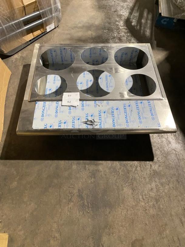 New! Commercial Stainless Steel 6 Hole Steam Table Adapter Plate & Hot Well! With Drain Hole! - Image 1 of 5