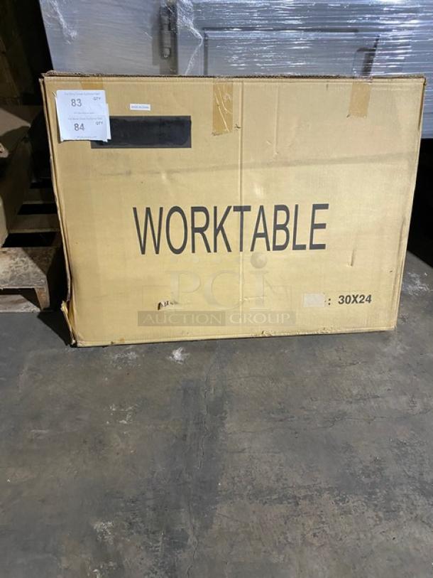 New In The Box! Pantin Commercial Stainless Steel 30x24 Worktable! With Rice Cooker Cut Out! With Double Under Shelf! On Legs! - Image 1 of 8