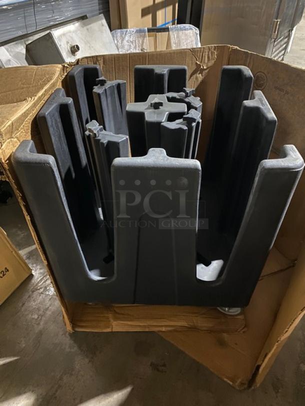 New In The Box! Carlisle Commercial Black Adjustable Optimizer Dish Dolly! With 4 Dividers!  Model: ADS403! On Castors! - Image 2 of 5