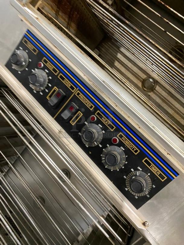 Nu-Vu Subway Style Commercial Stainless Steel Electric Powered Convection Oven & Proofer Combo! With Wire Oven Racks! Model: SUB-123 SN: 00267568060300010001! 120/208V 3+N Phase! On Casters! - Image 9 of 10
