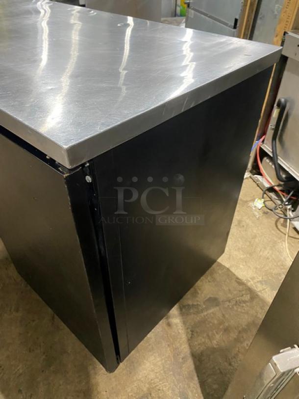 Beverage-Air Commercial Black 2 Door Refrigerated Back Bar Beverage Cooler! With Stainless Steel Worktop! With Poly Coated Wire Racks! Model: BB68-1! 115V 1 Phase! - Image 2 of 8
