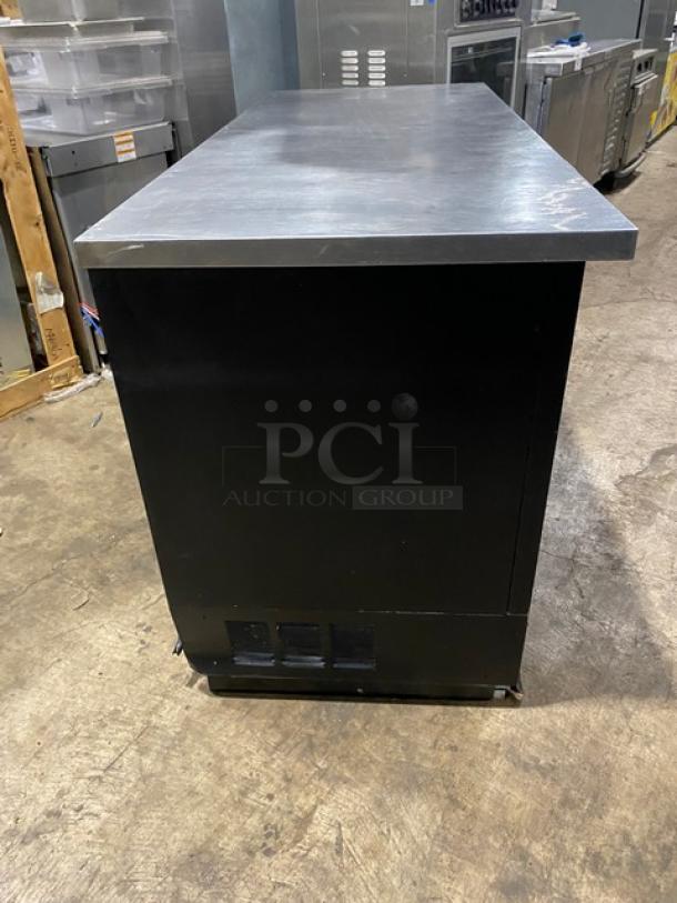 Beverage-Air Commercial Black 2 Door Refrigerated Back Bar Beverage Cooler! With Stainless Steel Worktop! With Poly Coated Wire Racks! Model: BB68-1! 115V 1 Phase! - Image 3 of 8