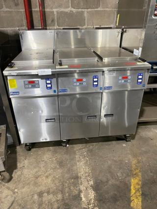 Pitco! Late Model! Commercial Stainless Steel Natural Gas Powered 3 Bay Pasta Cooker/Rethermalizer! With Back Splash! Model: SRTG SN: G16AD007609! 115V! On Casters!