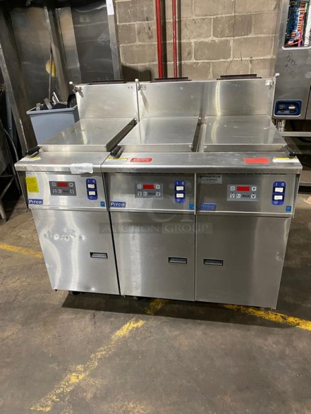 Pitco! Late Model! Commercial Stainless Steel Natural Gas Powered 3 Bay Pasta Cooker/Rethermalizer! With Back Splash! Model: SRTG SN: G16AD007609! 115V! On Casters! - Image 2 of 11