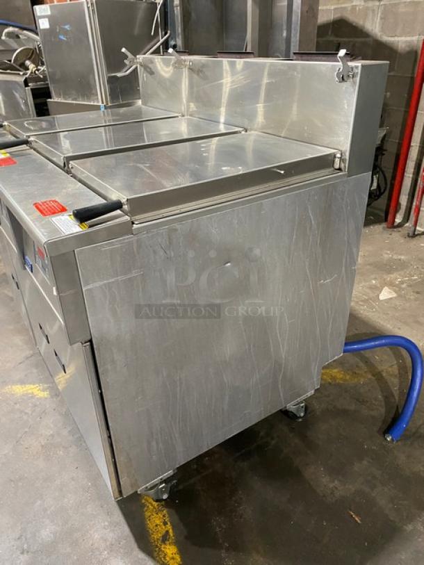 Pitco! Late Model! Commercial Stainless Steel Natural Gas Powered 3 Bay Pasta Cooker/Rethermalizer! With Back Splash! Model: SRTG SN: G16AD007609! 115V! On Casters! - Image 3 of 11