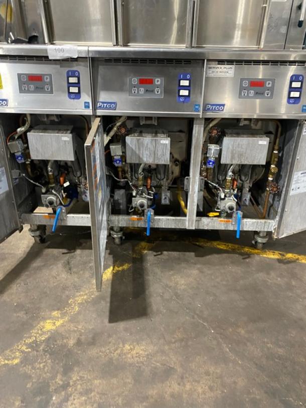 Pitco! Late Model! Commercial Stainless Steel Natural Gas Powered 3 Bay Pasta Cooker/Rethermalizer! With Back Splash! Model: SRTG SN: G16AD007609! 115V! On Casters! - Image 8 of 11
