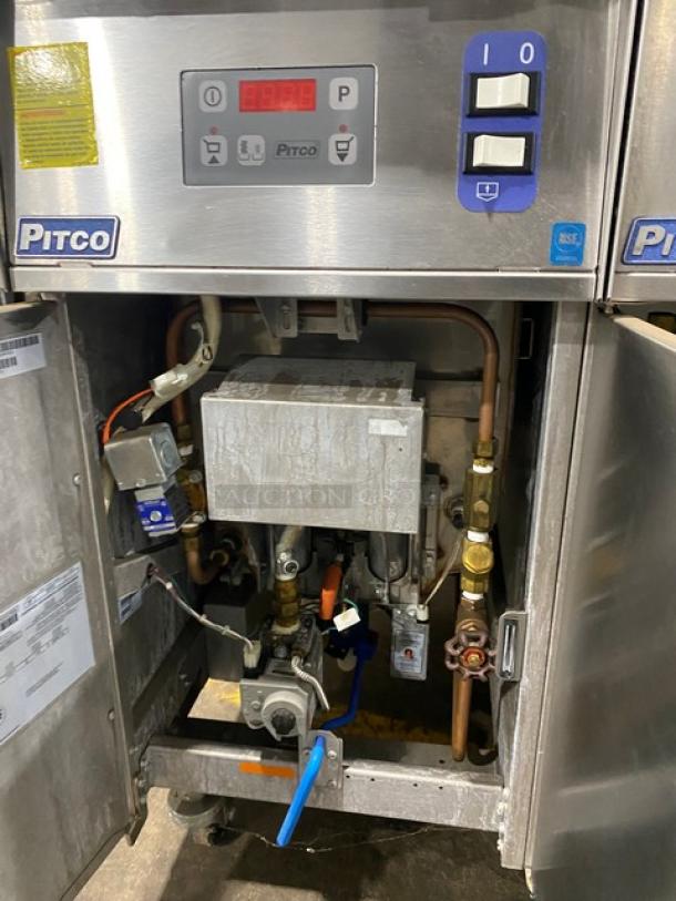 Pitco! Late Model! Commercial Stainless Steel Natural Gas Powered 3 Bay Pasta Cooker/Rethermalizer! With Back Splash! Model: SRTG SN: G16AD007609! 115V! On Casters! - Image 9 of 11
