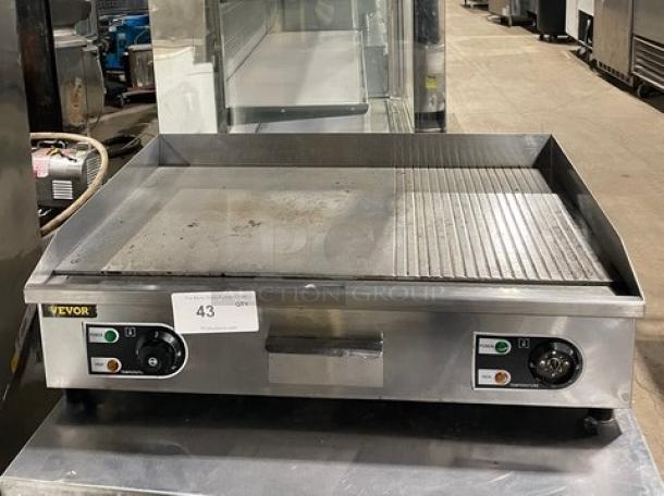Vevor Commercial Stainless Steel Electric Powered Countertop Half-Flat Top Griddle! On Legs! - Image 1 of 10
