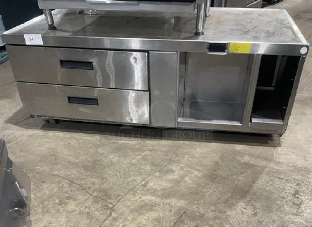 Delfield Commercial Stainless Steel Refrigerated 2 Drawer Chef Base! With Enclosed Type Dry Storage Space Underneath! Model: 17C52P SN: 1807150002576! 115V 1 Phase! On Casters! - Image 1 of 8