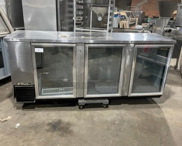 True Commercial Stainless Steel Triple Glass Door Refrigerated Kegerator/Back Bar Cooler! With Poly Coated Wire Racks! With Double Tap Single Tower! Model: TBB-4G SN: 1-1204071! 115V 1 Phase! - Image 1 of 8