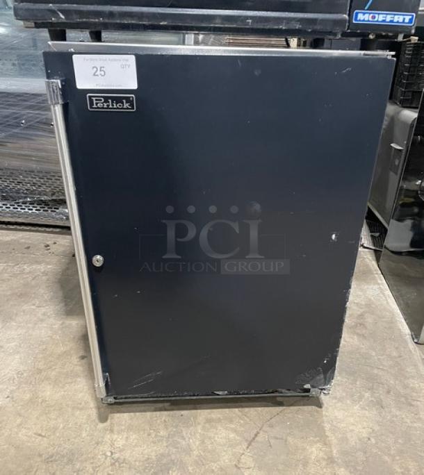 Perlick Commercial Stainless Steel/Black Single Door Undercounter Reach In Freezer! With Black Poly Coated Wire Racks! Model: HC24FS2BRF-STK SN: 1710057608B! 115V 1 Phase! - Image 1 of 8