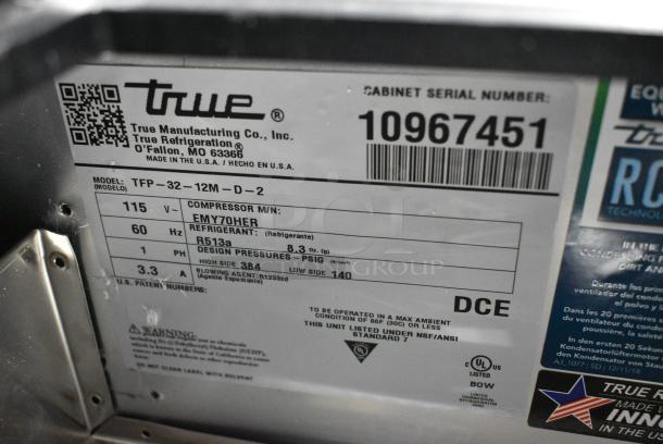 BRAND NEW SCRATCH AND DENT! 2024 True TFP-32-12M-D-2 Stainless Steel Commercial Sandwich Salad Prep Table Bain Marie Mega Top w/ 2 Drawers. 115 Volts, 1 Phase. Tested and Working! - Image 7 of 7