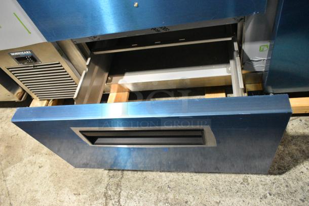 BRAND NEW SCRATCH AND DENT! 2024 Hoshizaki PR67B-D2 Stainless Steel Commercial 67" Refrigerated Pizza Prep Table with Two Drawers and One Door. 115 Volts, 1 Phase. Tested and Working! - Image 6 of 9