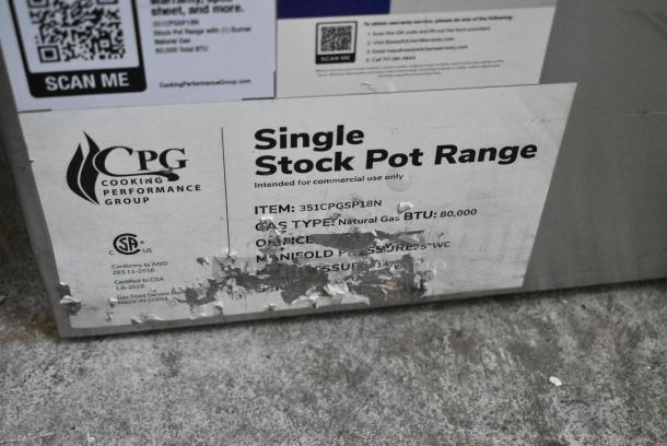 BRAND NEW SCRATCH AND DENT! Cooking Performance Group CPG 351CPGSP18N Stainless Steel Commercial Countertop Natural Gas Stock Pot Range - 80,000 BTU - Image 6 of 6