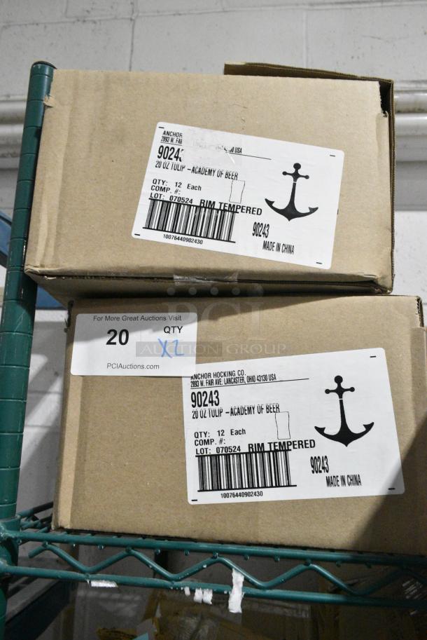 2 BRAND NEW SCRATCH AND DENT! Anchor Hocking 90243 20 oz. Pub Glass - 12/Case. 2 Times Your Bid! - Image 2 of 3