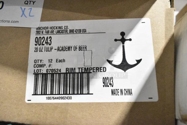2 BRAND NEW SCRATCH AND DENT! Anchor Hocking 90243 20 oz. Pub Glass - 12/Case. 2 Times Your Bid! - Image 3 of 3