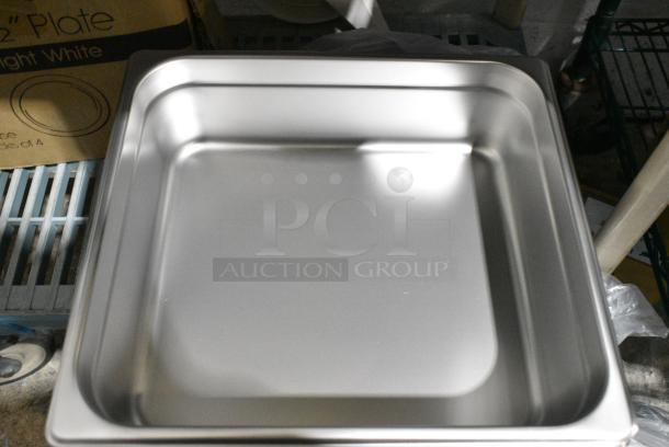 6 BRAND NEW SCRATCH AND DENT! 4070142 Choice 2/3 Size 4" Deep Anti-Jam Stainless Steel Steam Table / Hotel Pan - 24 Gauge. 6 Times Your Bid! - Image 3 of 4