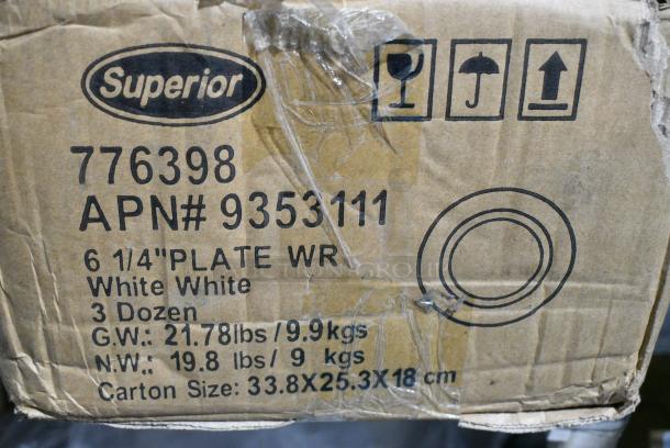 Box of 36 BRAND NEW SCRATCH AND DENT! Box of Superior 776398 6-1/4" Plate. - Image 4 of 4