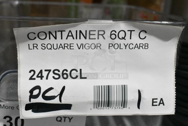 13 BRAND NEW SCRATCH AND DENT! Items Including 247S6CL Vigor 6 Qt. Allergen-Free Clear Square Polycarbonate Food Storage Container, 12 Acopa 304GRY118 Apollo 16 oz. Matte Grey and Black Melamine Bow. 13 Times Your Bid! - Image 7 of 7