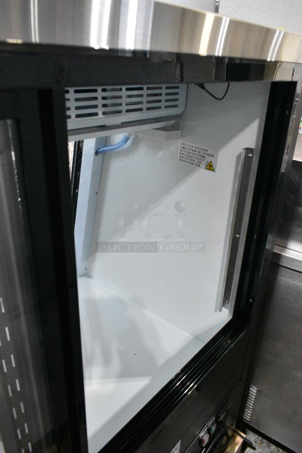 BRAND NEW SCRATCH AND DENT! 2024 Avantco 178DDLC84B 84" Black Square Glass Refrigerated Double-Duty Deli Case. See Pictures For Broken Glass. 115 Volts, 1 Phase. Tested and Working! - Image 6 of 7